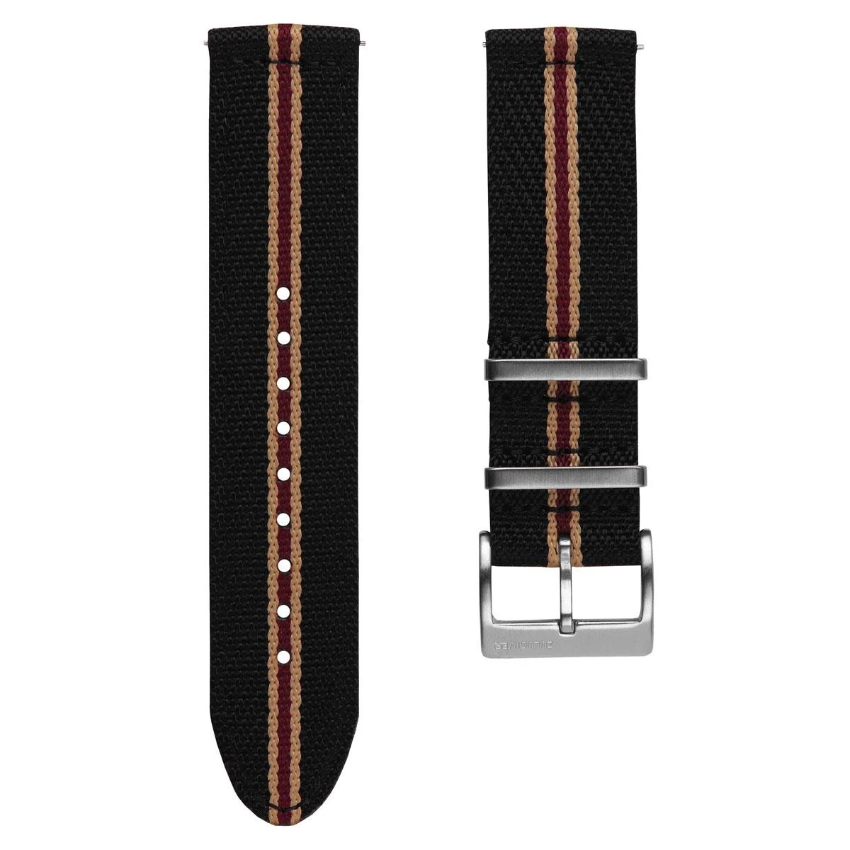Seasalter Military Nylon Watch Strap - Black/Brown/Red 3 Seasalter Military Nylon Watch Strap - Black/Brown/Red