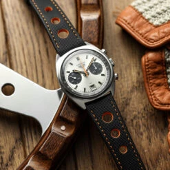 Mayday Anchor Sailcloth Divers Watch Strap - Sunset -Zuludiver Watch Straps Store 1970s Heuer Carrera 73453 WoL LS Mayday Anchor Sailcloth