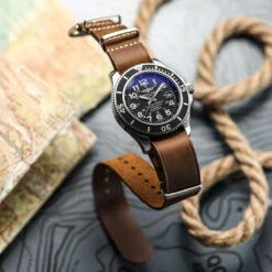 1973 British Military Watch Strap: OXFORD - Chestnut -Zuludiver Watch Straps Store 1973 British Military Watch Strap OXFORD Chestnut Breitling SuperOcean