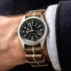 1973 British Military Watch Strap: CADET Marine Nationale - Black, Grey Stripe -Zuludiver Watch Straps Store 2021 01 24 Hamilton Khaki MN 1600x1600 60b6af6e cfbc 43c5 9ec9 fd677856b055