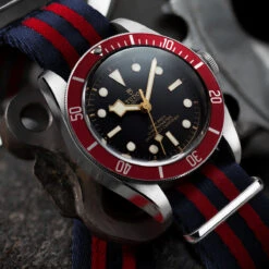 1973 British Military Watch Strap: ARMOURED - Classic Bond, Polished 23 1973 British Military Watch Strap: ARMOURED - Classic Bond, Polished -Zuludiver Watch Straps Store 3ZUL JUE Lifestyle 1 with navy and red stripe d9161243 e8f1 4bab 8b0a 0208b5cbf6ca