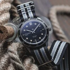 1973 British Military Watch Strap: ARMOURED - Grey Bond, Polished -Zuludiver Watch Straps Store Christopher Ward Herringbone Proffesional Striped Bond NATO 1600 square 3cbac898 fcf2 43dc a8f7 f265318a04b2