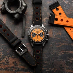 Mayday Anchor Sailcloth Divers Watch Strap - Sunset -Zuludiver Watch Straps Store Forzo Orange Mechanical Mayday Rally Orange