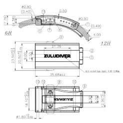 HydroLock MK2 Deployant Buckle - Matt Black 40 HydroLock MK2 Deployant Buckle - Matt Black -Zuludiver Watch Straps Store HydroLock Buckle Technical Drawing 1 3