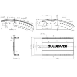 HydroLock MK2 Deployant Buckle - Mirror Polish -Zuludiver Watch Straps Store HydroLock Buckle Technical Drawing 2 4