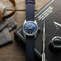 SEAQUAL® Upcycled Fabric Watch Strap - Khaki 15 SEAQUAL® Upcycled Fabric Watch Strap - Khaki -Zuludiver Watch Straps Store Longines Spirit Seaqual Blue Article 1200