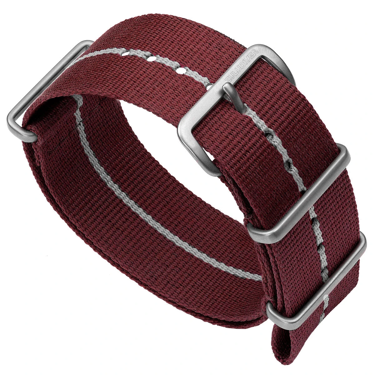 1973 British Military Watch Strap: CADET Marine Nationale - Burgundy, White Stripe 3 1973 British Military Watch Strap: CADET Marine Nationale - Burgundy, White Stripe