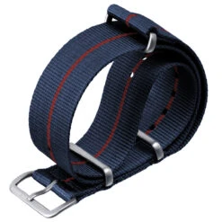 1973 British Military Watch Strap: CADET Marine Nationale - Blue, Red Stripe -Zuludiver Watch Straps Store Marine Nationale NATO Navy and Red WBG2 cdd3a69c 2478 447c 9f66 5ce65855d239