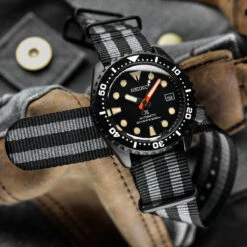 1973 British Military Watch Strap: CADET Bond - Classic, IP Black 23 1973 British Military Watch Strap: CADET Bond - Classic, IP Black -Zuludiver Watch Straps Store Ninja SKX on ZULU ZULU Classic Bond 1200 SQ
