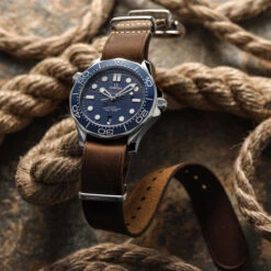 1973 British Military Watch Strap: OXFORD - Chestnut -Zuludiver Watch Straps Store Omega Seamaster ZUL HKS N804 HN7 LB Oxford Leather