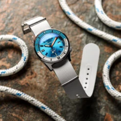 1973 British Military Watch Strap: 328 MARINE - Arctic White -Zuludiver Watch Straps Store Squale 60 Atmos Squalematic Blue on 328 MARINE Tactical White SQ