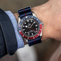 1973 British Military Watch Strap: CADET Marine Nationale - Blue, Red Stripe -Zuludiver Watch Straps Store Tudor GMT on Marine Nationale Blue Red WS Timcrop f9104be2 cb7e 429c 8f3b 566d9513f197