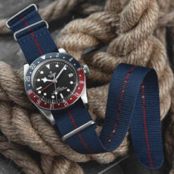 1973 British Military Watch Strap: CADET Marine Nationale - Blue, Red Stripe -Zuludiver Watch Straps Store Tudor GMT on ZD Marine Nationale LS 9f59dca6 2981 42b5 8f78 72f58d3aaee2