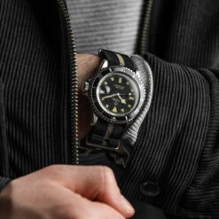 1973 British Military Watch Strap: AIRBORNE Elastic - Black / Sand -Zuludiver Watch Straps Store Tudor Sub E NATO df0c472b 2a48 4f11 ad64 8582223ee33e