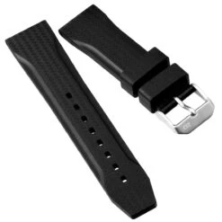 324 Carbon Fibre Pattern Rubber Watch Strap 22mm -Zuludiver Watch Straps Store WBG Side Shot