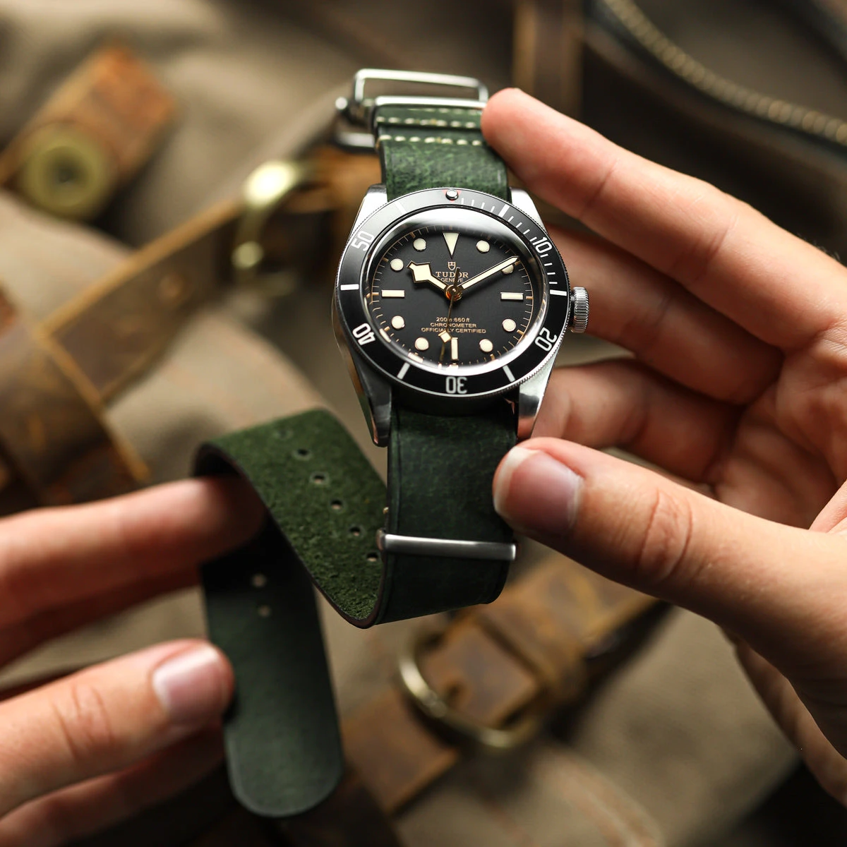 1973 British Military Watch Strap: OXFORD - Vintage Green 4 1973 British Military Watch Strap: OXFORD - Vintage Green - Image 2