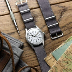 1973 British Military Watch Strap: WARRIOR CANVAS - Army Green -Zuludiver Watch Straps Store ZD Hamilton on Vintage Canvas Single Pass LS Grey b6981bd0 bd0b 49bf a42a c998b8caf4c4