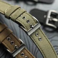 Croyde Canvas Watch Strap - Desert Sand -Zuludiver Watch Straps Store ZD JUE JL CGZ03 GN Buckle 2