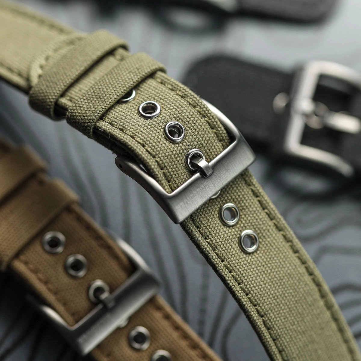 Croyde Canvas Watch Strap - Charcoal Black 14 Croyde Canvas Watch Strap - Charcoal Black - Image 12