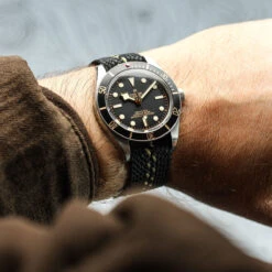 ADDITIONAL - OctoPod Perlon Nylon Watch Strap - Granite / Gold -Zuludiver Watch Straps Store ZUL ACT OP P 20 BK G Tudor BB58 WS 1