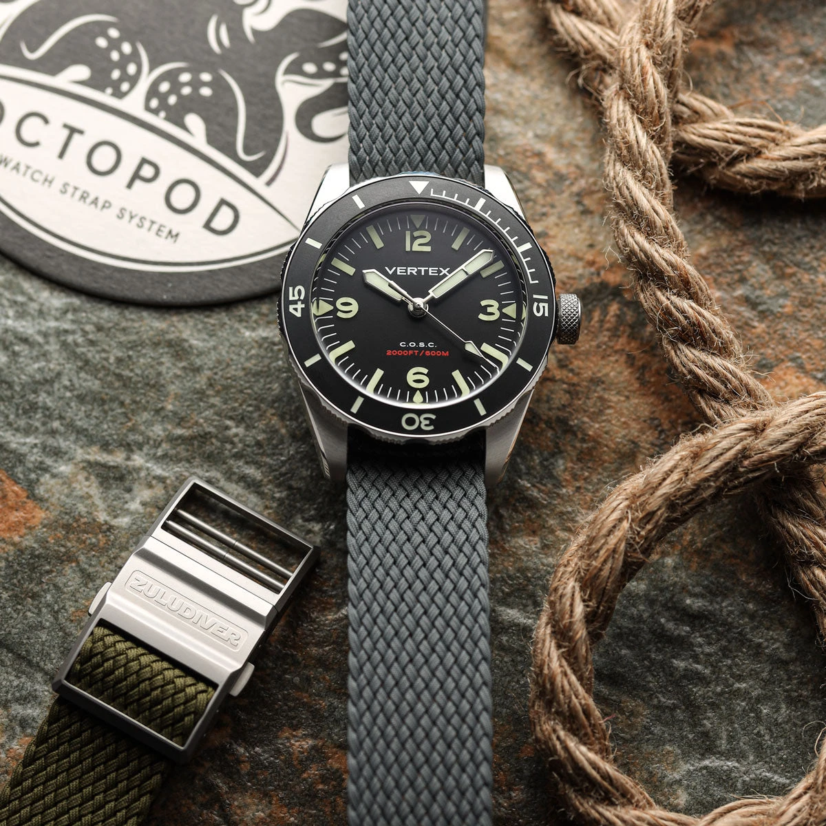 ADDITIONAL - OctoPod Perlon Nylon Watch Strap - Granite 4 ADDITIONAL - OctoPod Perlon Nylon Watch Strap - Granite - Image 2