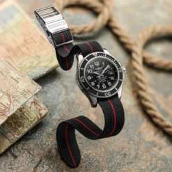 ADDITIONAL - OctoPod Elastic Watch Strap - Granite -Zuludiver Watch Straps Store ZUL HKS OP01 E3 BK RD Breitling SuperOcean Edit