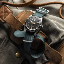 1973 British Military Watch Strap: CADET - Admiralty Grey, Satin -Zuludiver Watch Straps Store ZUL HYI 141 1003S Ad Grey Polished on Tudor BB GMT Copy