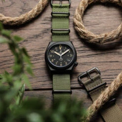 1973 British Military Watch Strap: CADET - Army Green, Polished -Zuludiver Watch Straps Store ZUL HYI 141 1003S Green on BOLDR BK 1 4847dee8 6188 4967 a5ea 26eca2ef8f8d