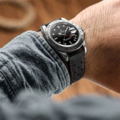 Mayday Navigator Sailcloth Divers Watch Strap - Sunset -Zuludiver Watch Straps Store ZUL HYI A 723RS P268 5 PERF Red on Rolex Explorer II 7ddfad37 7736 41aa ab15 d49fdaab2a10