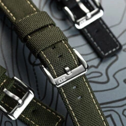 Cordura® Sailcloth Watch Strap - Army Green -Zuludiver Watch Straps Store ZUL HYI B 1ETSKJB COR 08 GN Buckle 1