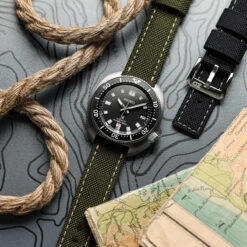 Cordura® Sailcloth Watch Strap - Carbon Black -Zuludiver Watch Straps Store ZUL HYI B 1ETSKJB COR 08 GN Seiko