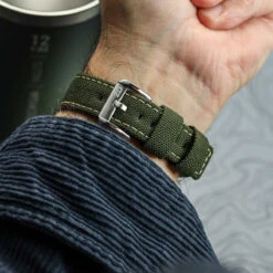 Cordura® Sailcloth Watch Strap - Carbon Black -Zuludiver Watch Straps Store ZUL HYI B 1ETSKJB COR 08 GN WS Buckle