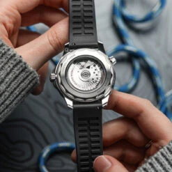 Zennor Rubber Waterproof Watch Strap - Sunset Orange 24 Zennor Rubber Waterproof Watch Strap - Sunset Orange -Zuludiver Watch Straps Store ZUL JUE JL FRS001 Zennor Black Omega Seamaster Back 2