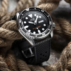 Tropical Ocean FKM Fluoro Rubber Watch Strap - Black 29 Tropical Ocean FKM Fluoro Rubber Watch Strap - Black -Zuludiver Watch Straps Store ZUL JUE JL RWB047 Seiko LS Black 1200