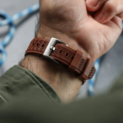 TitanFlex Rubber Watch Strap - Sea Mist Grey 22 TitanFlex Rubber Watch Strap - Sea Mist Grey -Zuludiver Watch Straps Store ZUL JUE JL RWB109 BN WS Buckle TitanFlex