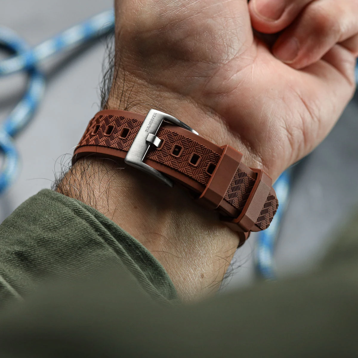 TitanFlex Rubber Watch Strap - Sea Mist Grey 12 TitanFlex Rubber Watch Strap - Sea Mist Grey - Image 10