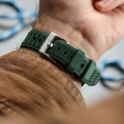 TitanFlex Rubber Watch Strap - Everglade Green -Zuludiver Watch Straps Store ZUL JUE JL RWB109 GN Buckle WS TitanFlex