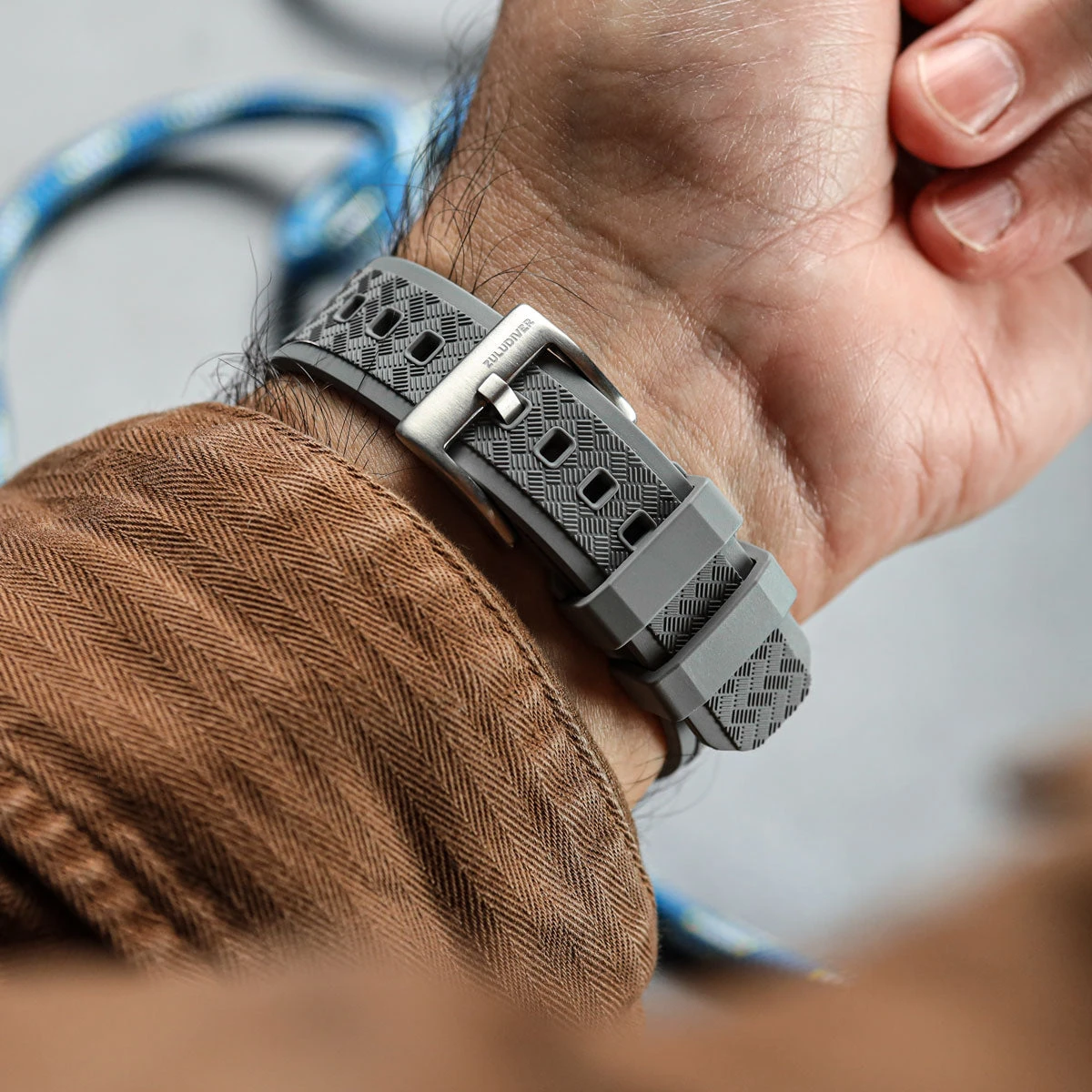 TitanFlex Rubber Watch Strap - Sea Mist Grey 6 TitanFlex Rubber Watch Strap - Sea Mist Grey - Image 4