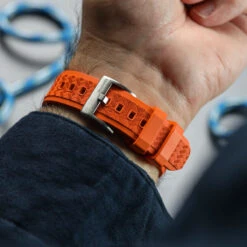 TitanFlex Rubber Watch Strap - Sunset Orange 15 TitanFlex Rubber Watch Strap - Sunset Orange -Zuludiver Watch Straps Store ZUL JUE JL RWB109 OR Buckle WS TitanFlex