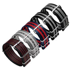 1973 British Military Watch Strap: ARMOURED - Navy Bond, Polished -Zuludiver Watch Straps Store ZUL JUE JL Variation Polished Stipes WBG ver 2 ce3863f9 1ce5 4650 b29e 2b05a677079f