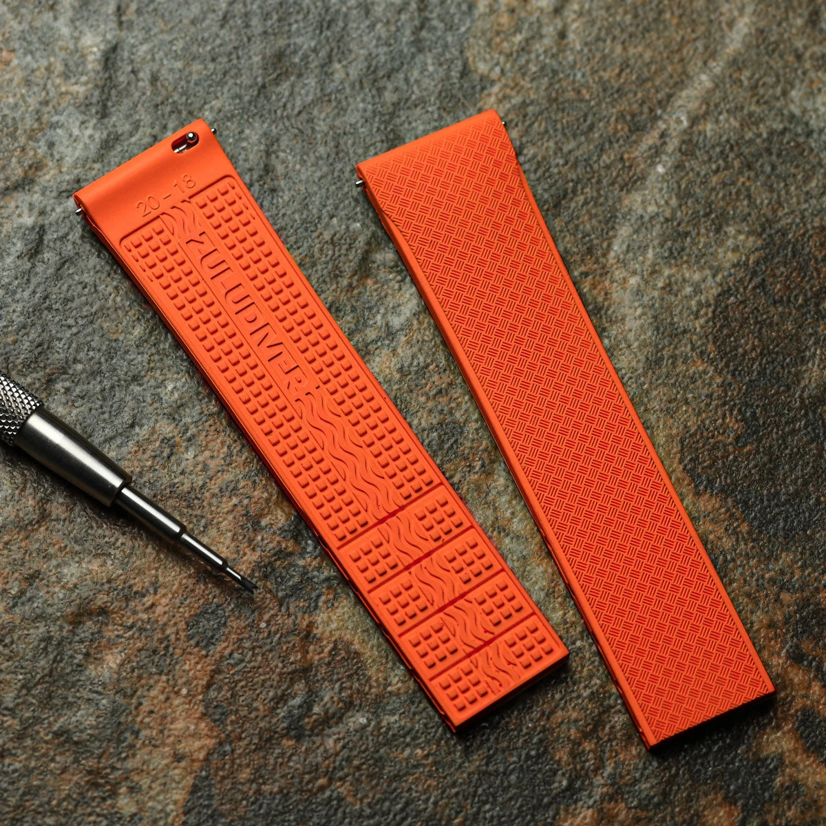 Tsunami MK2 Rubber Deployant Watch Strap - Sunset Orange 21 Tsunami MK2 Rubber Deployant Watch Strap - Sunset Orange - Image 19