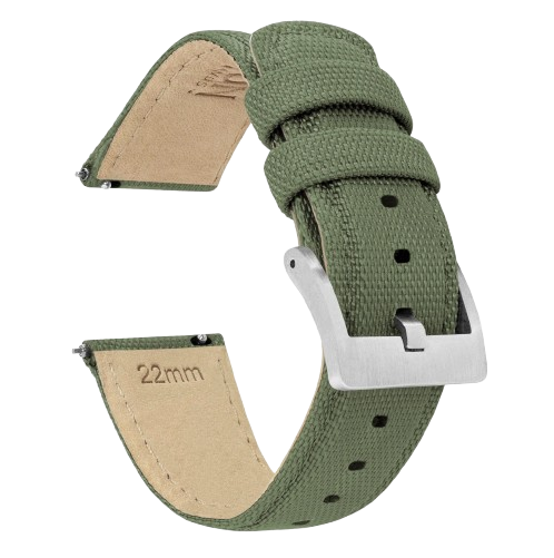 Zuludiver Watch Straps Store -Zuludiver Watch Straps Store army green sailcloth quick release sailcloth quick release barton watch bands 18mm stainless steel 331256 removebg preview