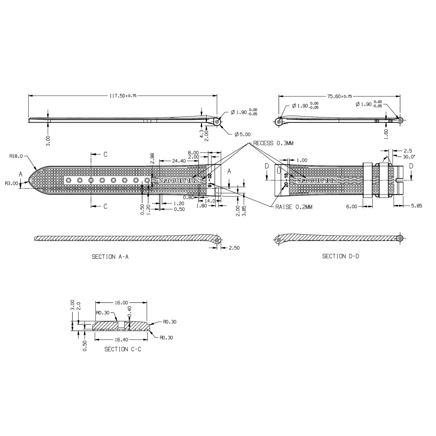 StormForce Rubber Watch Strap (MKII) - Sunset Orange 21 StormForce Rubber Watch Strap (MKII) - Sunset Orange - Image 19